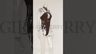 GIRLMERRY Sexy pure color padded hollow ring linked one-piece swimwear Wholesale BA017016