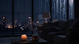 Elegant May Night Jazz & Gentle Rain Sound by the Window | Cozy Piano Jazz Sleep screenshot 5
