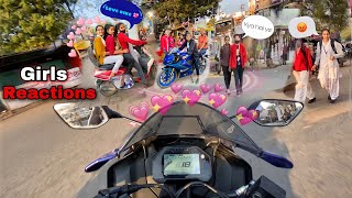 Crazy girls reaction 🥵on Yamaha YZF-R15 V4 Brand new bike 💖