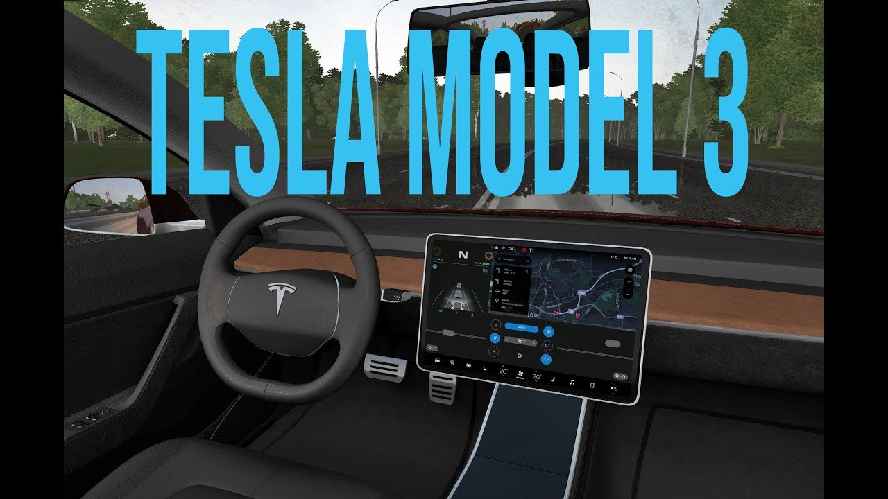 Tesla city car driving