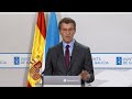 Feijóo promete "no defraudar a Galicia" y enfatiza la valía de su Gobierno