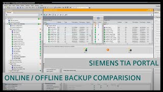 TIA Portal - Online Offline backup comparison