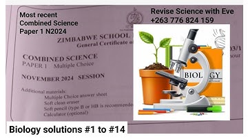 Zimsec November 2024 Combined Science Paper 1, Biology solutions