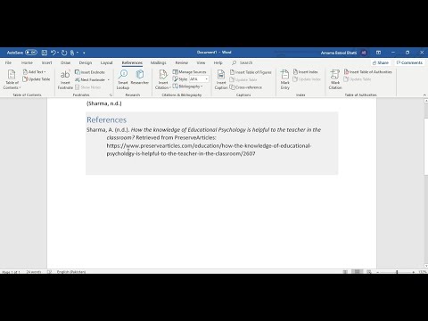 Referencing a Website in MS Word | APA Format for a Website Reference | Tech Basics