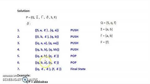 Pushdown automata (PDA) for an equal number of a