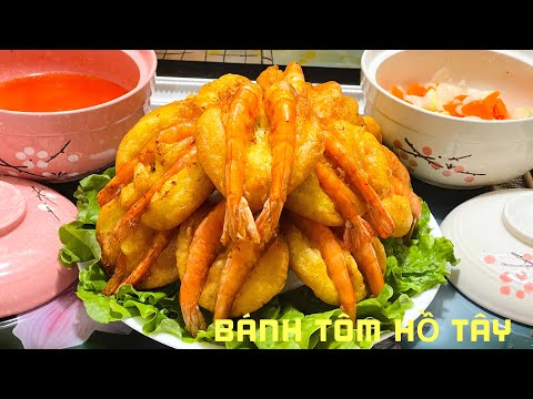 bánh tôm hồ tây ngon Update New BÁNH TÔM HỒ TÂY- BÁNH TÔM CỔ NGƯ chuẩn của người Hà Nội, bí quyết pha bột bánh giòn tan, giòn lâu.