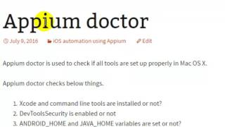 Appium doctor in Mac OS X screenshot 2