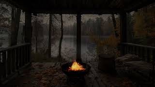 Relaxing Campfire AmbienceRain And Fire Sounds for Sleep | Cozy Crackling Fire And Gentle Rain