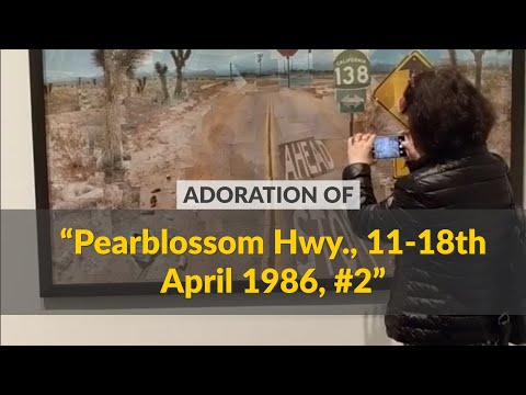 Adoration of David Hockney's "Pearblossom Hwy., 11-18th April 1986, #2"