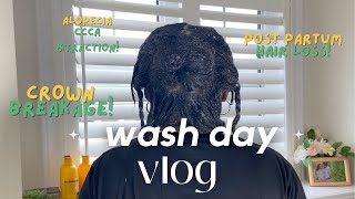 Chit Chat &amp; Wash Day | Hair Recovery | Crown Breakage &amp; Postpartum Hair loss/CCCA Alopecia