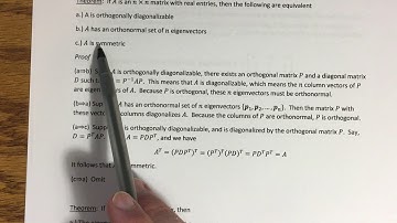 7.2 - Orthogonal Diagonalization (Part 1)