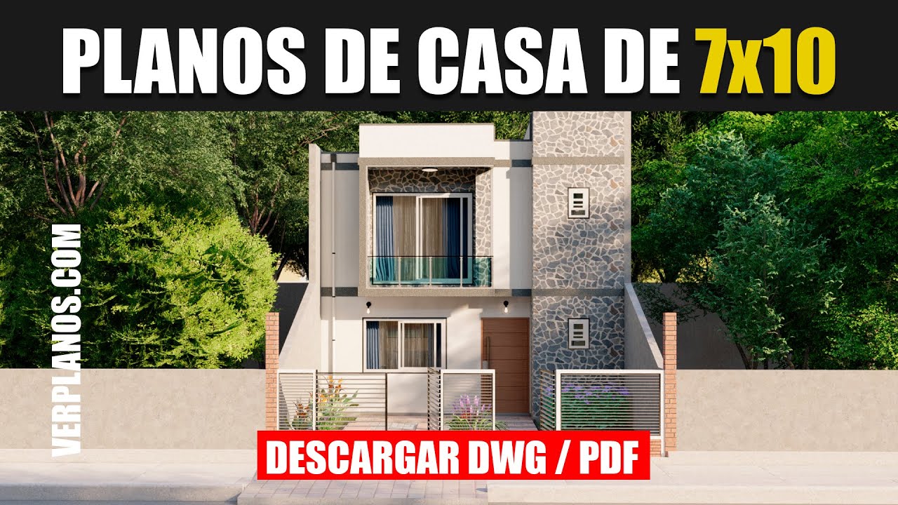 ▷ Planos de casa #2 pisos #3 dormitorios Con Medidas ☑️ DWG y PDF