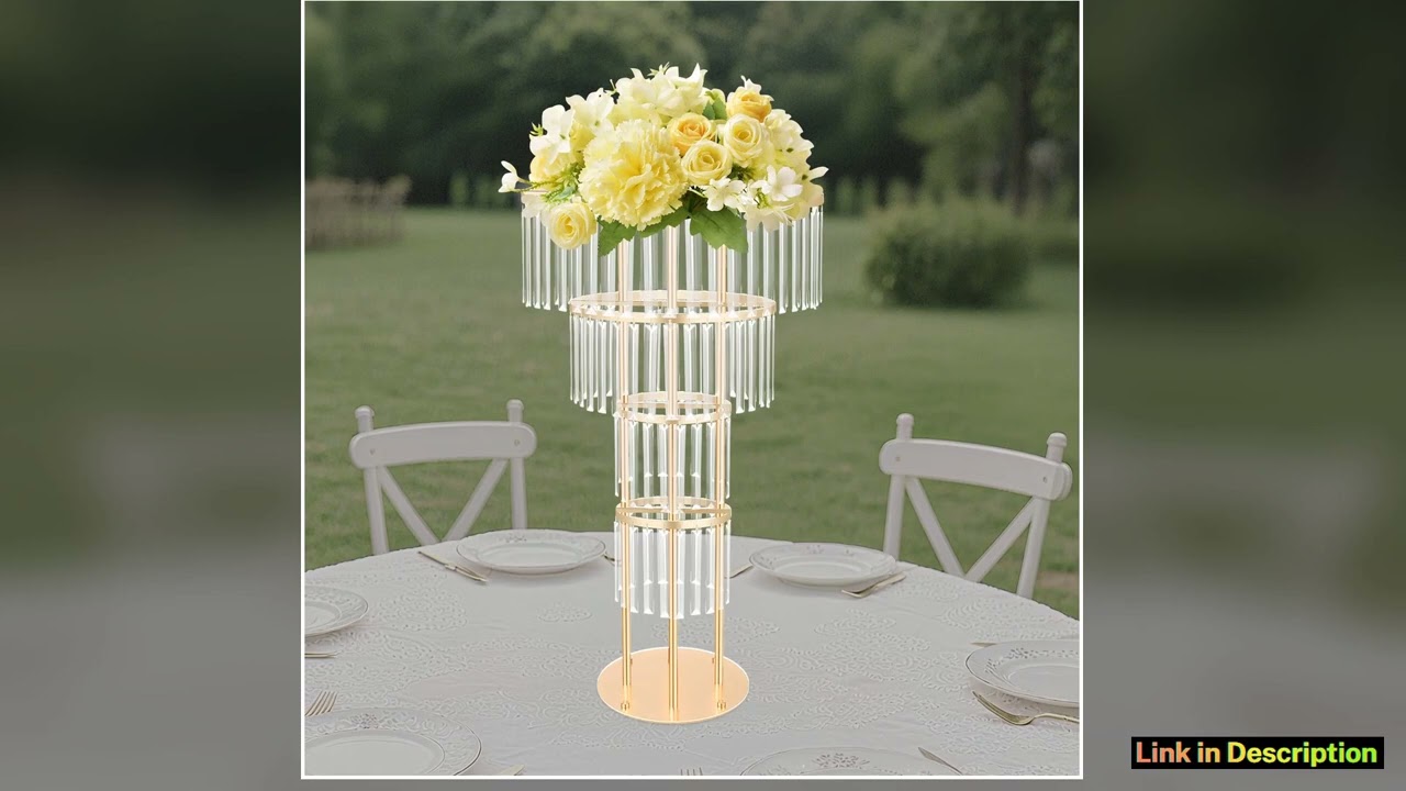 34 Tiers Gold Wedding Crystal Flower Stand Round Pedestal Stand Freestanding for Weddings Birthday