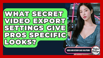 What Secret Video Export Settings Give Pros Specific Looks? - Video And Design Saas Solutions