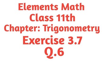 Class 11th math chapter 3 Exercise 3.7 Q.6