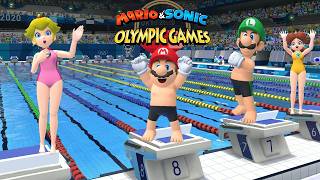 Swimming 100m Hard Gameplay Mario & Sonic At The Olympic Games Tokyo 2020 Mario Peach Daisy ++++ Bow