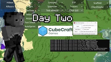 Using an OP Bedrock Hacked Client on CUBECRAFT! | Day 2