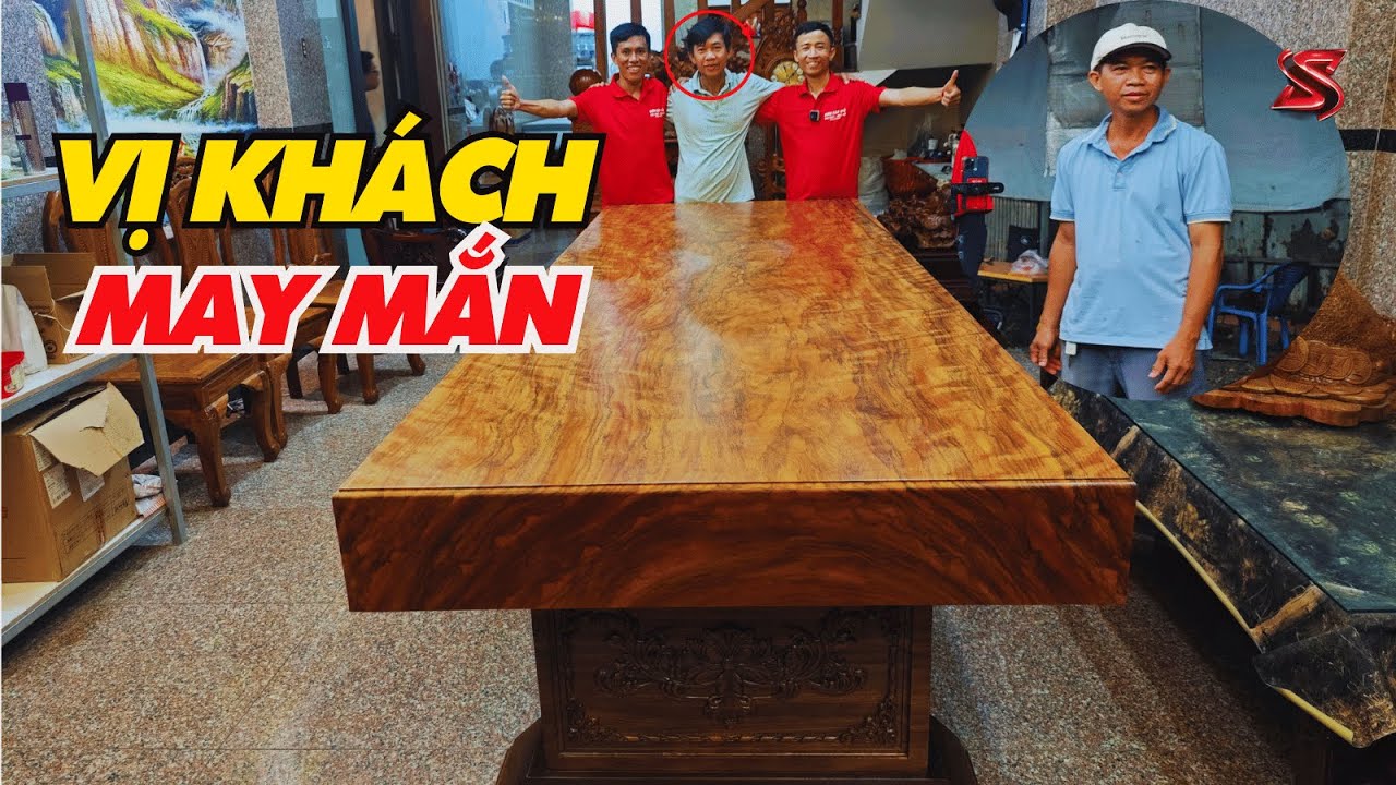 Vị Khách đầu Tiên Sở Hữu bộ bàn ăn đột biến của cây gỗ lim đột biến | Sơn Sập Gỗ