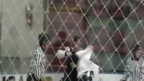 ERIK PEDERSEN First AJHL fight.