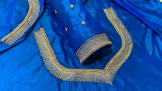 Simple and elegant aari embroidery work blouse // Aari work