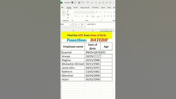 🎂 Calculate Age in Seconds! Easy DATEDIF Formula in Excel #excel #spreadsheetmagic #exceltips