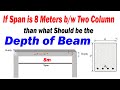 If Span is 8 Meters b/w Two Columns Than what should be the depth of Beam?How to Find Depth of Beam?