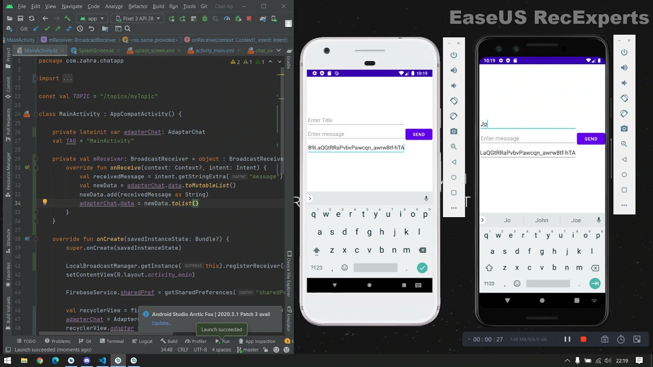Chat App with Firebase Cloud Messaging using Kotlin - YouTube
