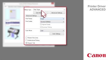 Advanced use of the Canon Printer Drivers