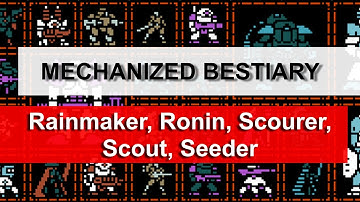 Mechanized Bestiary, a Lancer NPC Guide: NPC Classes (Rainmaker, Ronin, Scourer, Scout, Seeder)