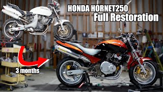 HONDA HORNET 250|บันทึก 3 เดือนของการบูรณะรถจักรยานยนต์เต็มรูปแบบ