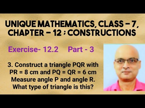 Class 7|Unique Mathematics|Exercise 12.2|Constructions|Q 3#education #buxar #maths #construction