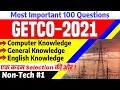 Getco 2021 vsje non technical top 100 questions  gk english  computer  electrical civil mcqs