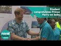 'I'm predicting it's going to be a boy!' Student congratulates Prince Harry on baby