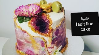 تزيين كيك ديزاين بتقنية fault line cake +حجر الجيود