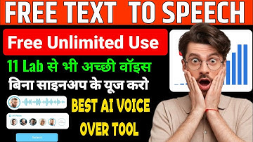 Free Unlimited Text to Speech AI Tool | ElevenLabs se Better Voice
