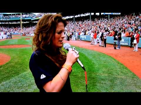 Lisa Bello Singing at FENWAY PARK "The National Anthem" June 13, 2010