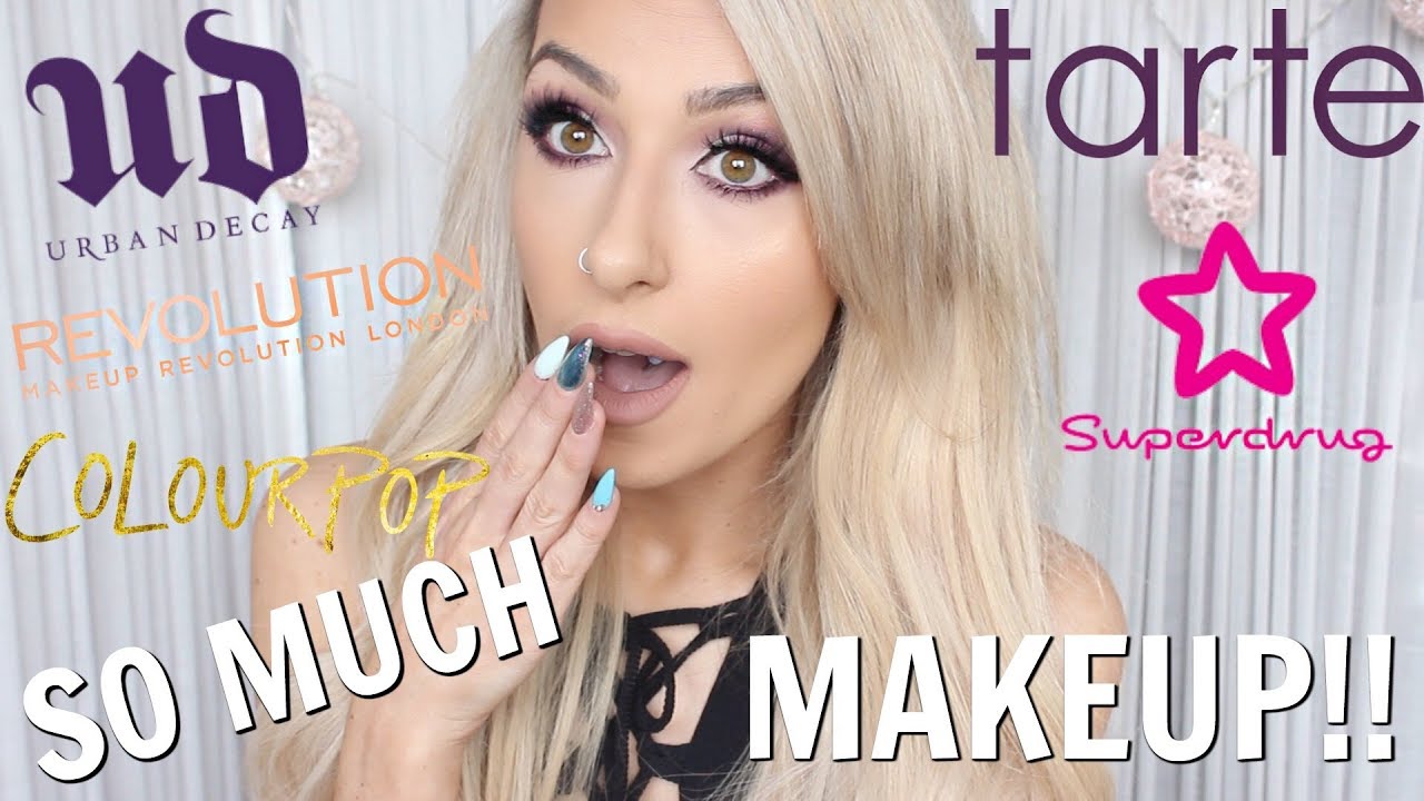 HUGE MAKEUP HAUL Tarte , Urban Decay, Superdrug , Colourpop, Makeup