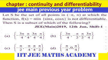 continiuity differentiability jee main 2019 12 january shift 1 by rs sir
