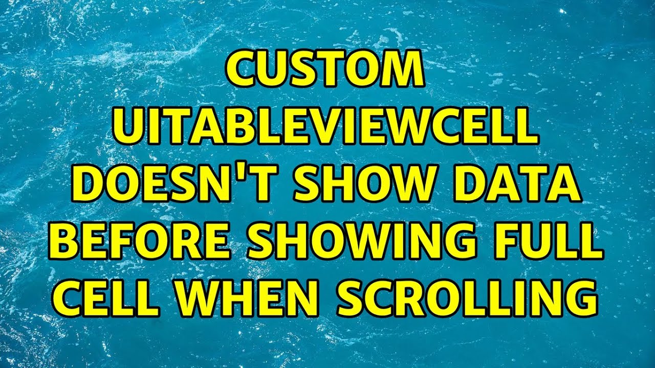 custom UITableViewCell doesn't show data before showing full cell when scrolling 