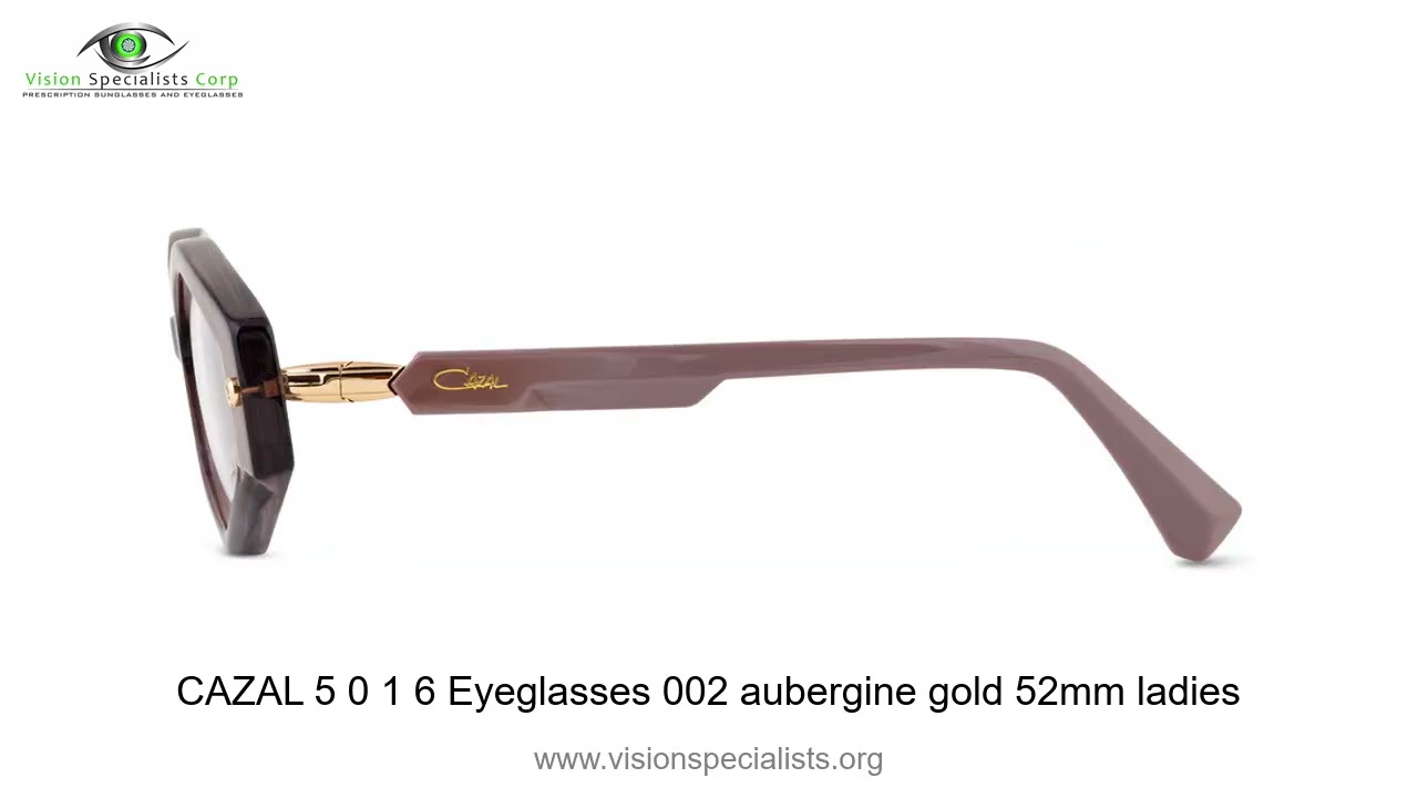 CAZAL 5016 Eyeglasses 002 aubergine gold 52mm ladies - YouTube