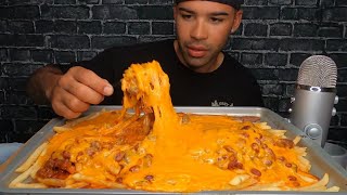 (ASMR) CHILI CHEESE FRIES MUKBANG