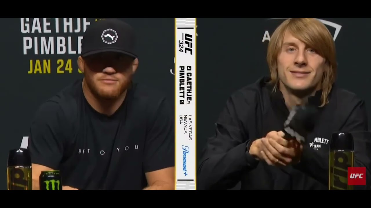 Justin gaethje and paddy pimblett pre fight press conference. 