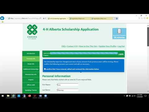 4-H Alberta Scholarships - Online Application Walk-Through