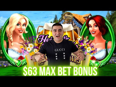 Heidi and Hannah's Bier Haus Slot Machine BONUSES - $63 Max Bets