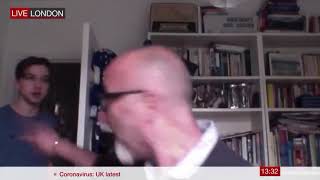 Father Interrupted By Son During BBC Interview