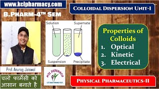 Properties of Colloids  || L-2 Unit-1 || Physical Pharmaceutics-II