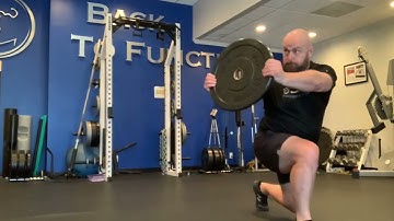 Single Leg Hinge to Explosive Lunge with Plate Rotation