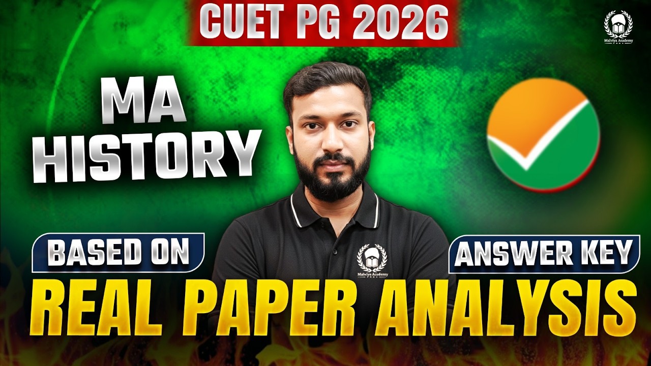 CUET PG 2026 MA History REAL PAPER ANALYSIS Based on Answer Key ...