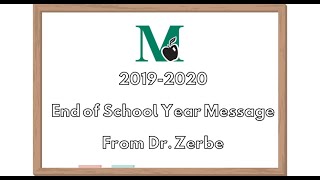 2019-2020 End of School Year Message
