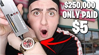 I BOUGHT A $250,000 DIAMOND WATCH FOR $5 FROM THE THRIFT STORE | USING A DIAMOND DETECTOR!!